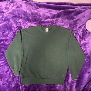 Jerzees Sweatshirt Mens XL Pine Green Crewneck Pullover Made USA Cotton Blend